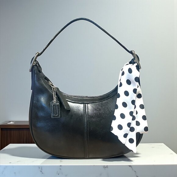 VTG Coach Legacy West Zoe 9593 Black Leather Nickel Mini Hobo Bag Y2K Costa Rica - Picture 9 of 9